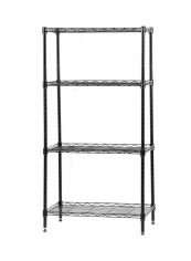 4 Tier Storage Rack Black 60x30x120cm