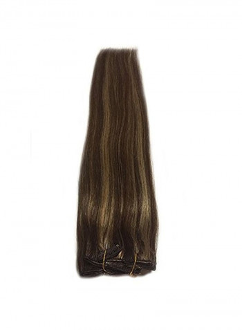 7-Piece Straight Human Hair Extension 4-27 Brown 22inch