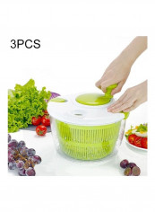 3-Piece Vegetable Fruit Dipper Drain Basket Green/White