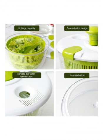 3-Piece Vegetable Fruit Dipper Drain Basket Green/White