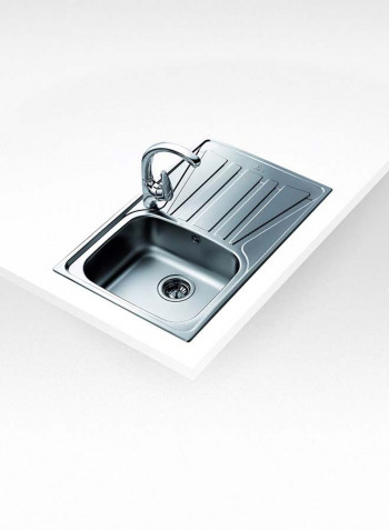 Basico 79 1B 1D Inset Stainless Steel One Bowl And One Drainer Sink Silver 790x500x160mmmm