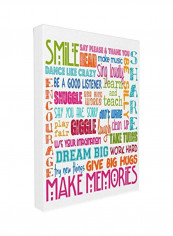 Smile Make Memories Rainbow Canvas Wall Art Green/Orange/Pink 16x1.5x20inch