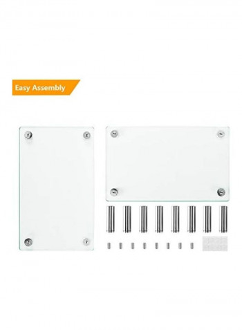 2-Piece 5Rcom Adjustable Glass Top Monitor Stand Clear