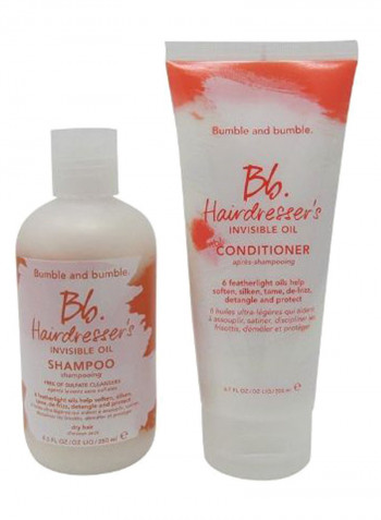 2-Piece Invisible Oil Sulfate Free Shampoo And Conditioner Set (250+200)ml