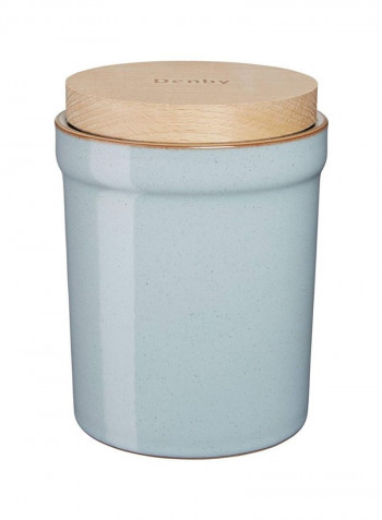 Heritage Pavilion Storage Jar Blue/Beige 6x5x5inch