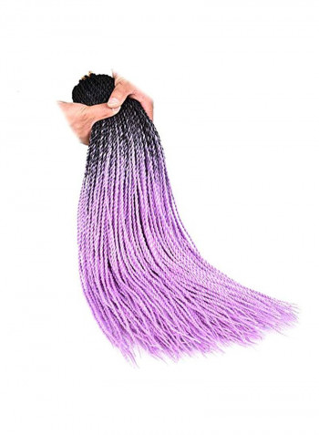 Pack of 6 Senegalese Twist Crochet Braided Hair Extensions Black/Light Purple 24inch