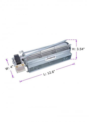 Replacement Fireplace Blower Fan Kit Silver 12.5x3.5x4inch