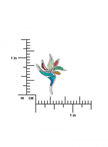 Rhodium Plated 925 Sterling Silver Opal Studded Pendant Necklace