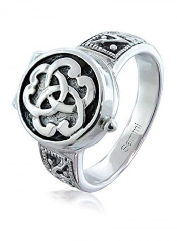 925 Sterling Silver Triqueta Celtic Knot Locket Ring