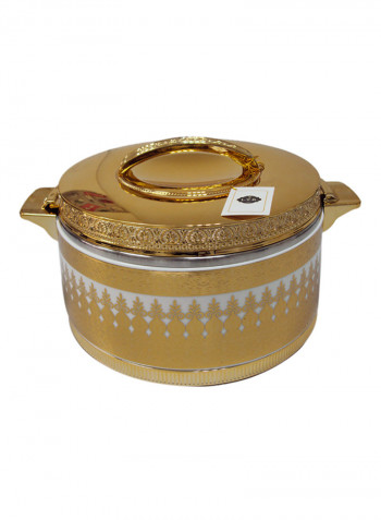 Ceramic Hot Pot White/Gold 5.5L