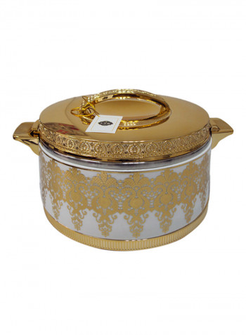 Ceramic Hot Pot White/Gold 5.5L