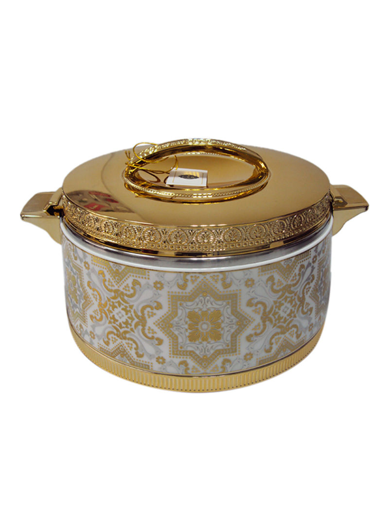 Ceramic Hot Pot White/Gold 5.5L