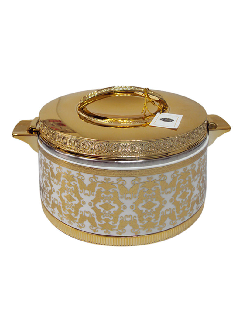 Ceramic Hot Pot White/Gold 5.5L