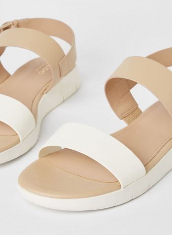 Woema Faux Leather Sandals Beige