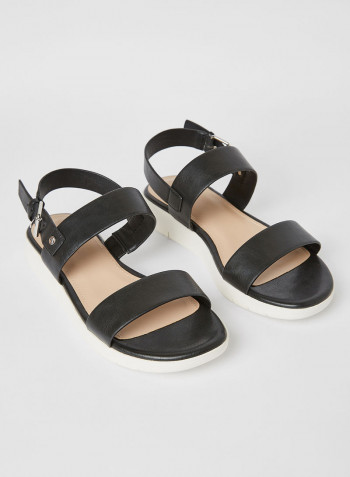 Woema Faux Leather Sandals Black