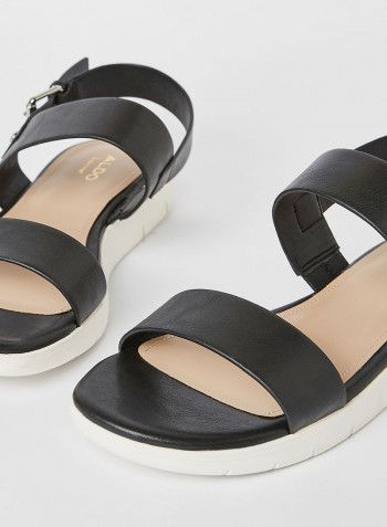 Woema Faux Leather Sandals Black
