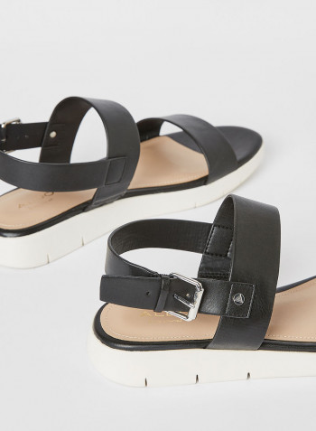 Woema Faux Leather Sandals Black