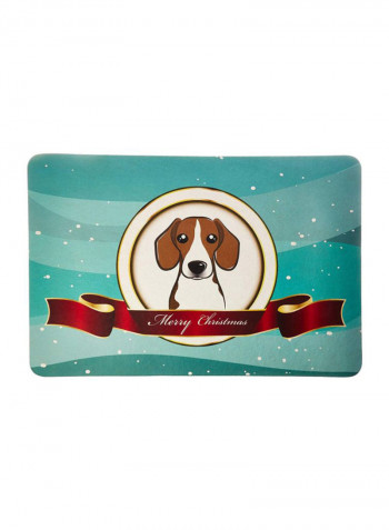 Beagle Merry Christmas Kitchen/Bath Mat Multicolour 12 x 19inch