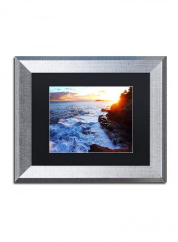 Hawaii 4 Silver Framed Wall Art Multicolour 11 x 14inch