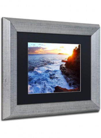 Hawaii 4 Silver Framed Wall Art Multicolour 11 x 14inch