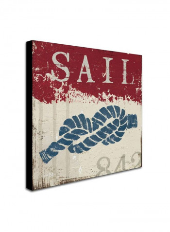 Nautical Iii Red Artwork Canvas Wall Art Multicolour 24 x 24inch