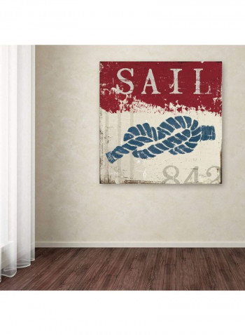 Nautical Iii Red Artwork Canvas Wall Art Multicolour 24 x 24inch