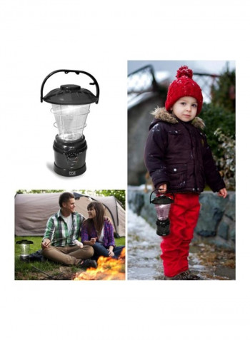Hand Crank LED Lantern Black/Clear 5.8x9.5x6inch