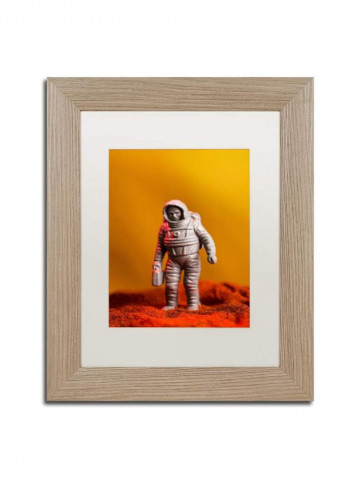 Space Needle Snow Wooden Framed Wall Art Multicolour 11 x 14inch