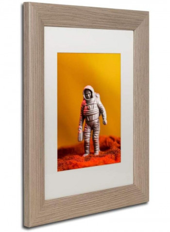 Space Needle Snow Wooden Framed Wall Art Multicolour 11 x 14inch