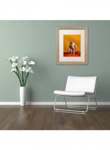 Space Needle Snow Wooden Framed Wall Art Multicolour 11 x 14inch