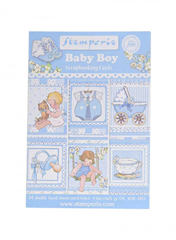 24-Piece Scrapbooking Cards Set Blue
