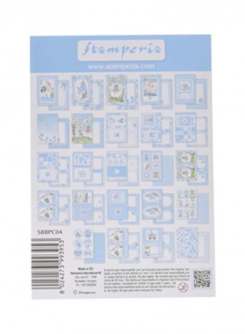 24-Piece Scrapbooking Cards Set Blue