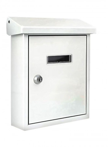 Wall Mount Locking Mailbox White 8.3x10x2.7inch