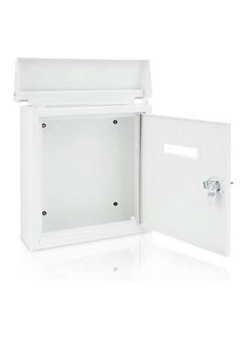 Wall Mount Locking Mailbox White 8.3x10x2.7inch