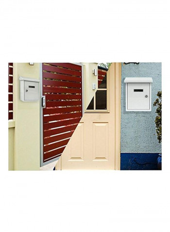 Wall Mount Locking Mailbox White 8.3x10x2.7inch