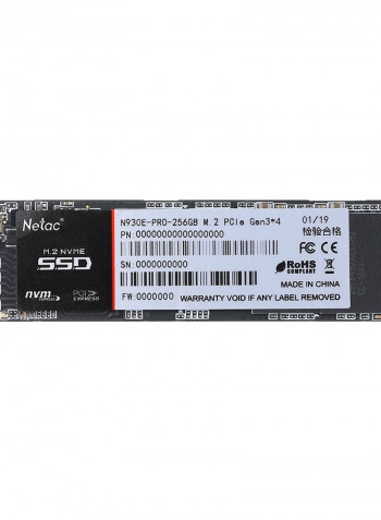 Netac N930E Pro M.2 2280 NVMe PCIe Gen3*4 3D MLC/TLC NAND Flash Hard Drive 256غيغابايت أسود
