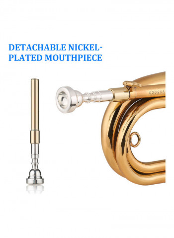 Brass Bugle Call Gold-Plated Trumpet Cavalry Horn with Mouthpiece
