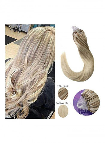 Brazilian Wavy Hair Extension Ash Blonde/Medium Blonde/Platinum Blonde 18inch