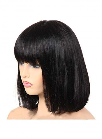 Straight Short Bob Hair Wig Black 10inch