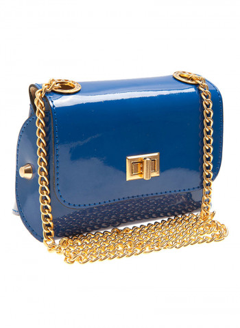 Twist Fastening Shoulder Bag Blue