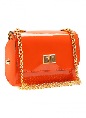 Twist Fastening Shoulder Bag Orange