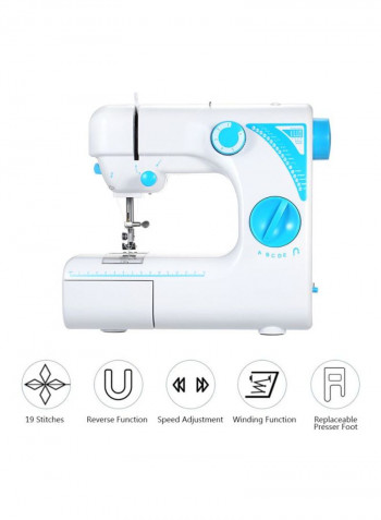 Reverse Function Adjustable Sewing Machine White/Blue