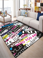 Coloured Letters Pattern Living Room Area Rug Multicolour 80 x 120centimeter