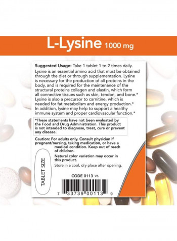 Pack Of 4 L-Lysine Strength - 100 Tablets