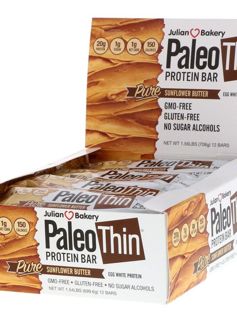 Pack Of 12 Paleo Protein Pure Sunflower Butter Bars