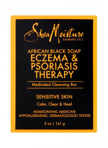 Shea Moisture Soap 5 Ounce Bar African Black (Eczema Therapy) (148ml) (6 Pack) Black/Gold 141g