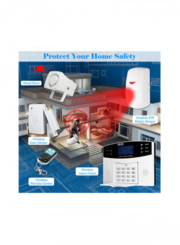 Wireless Home Burglar Security Alarm System Detector Sensor Kit White