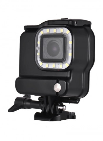 Waterproof 2-In-1 Action Camera Case With LED Light 8 x8.5x4centimeter Black/White