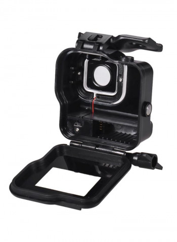 Waterproof 2-In-1 Action Camera Case With LED Light 8 x8.5x4centimeter Black/White