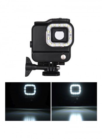 Waterproof 2-In-1 Action Camera Case With LED Light 8 x8.5x4centimeter Black/White